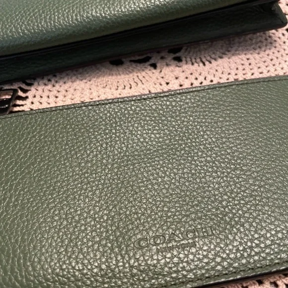 COACH MESSENGER BAG HANDBAG WITH POP-UP POUCH SURPLUS PEBBLE LEATHER - Picture 4 of 11